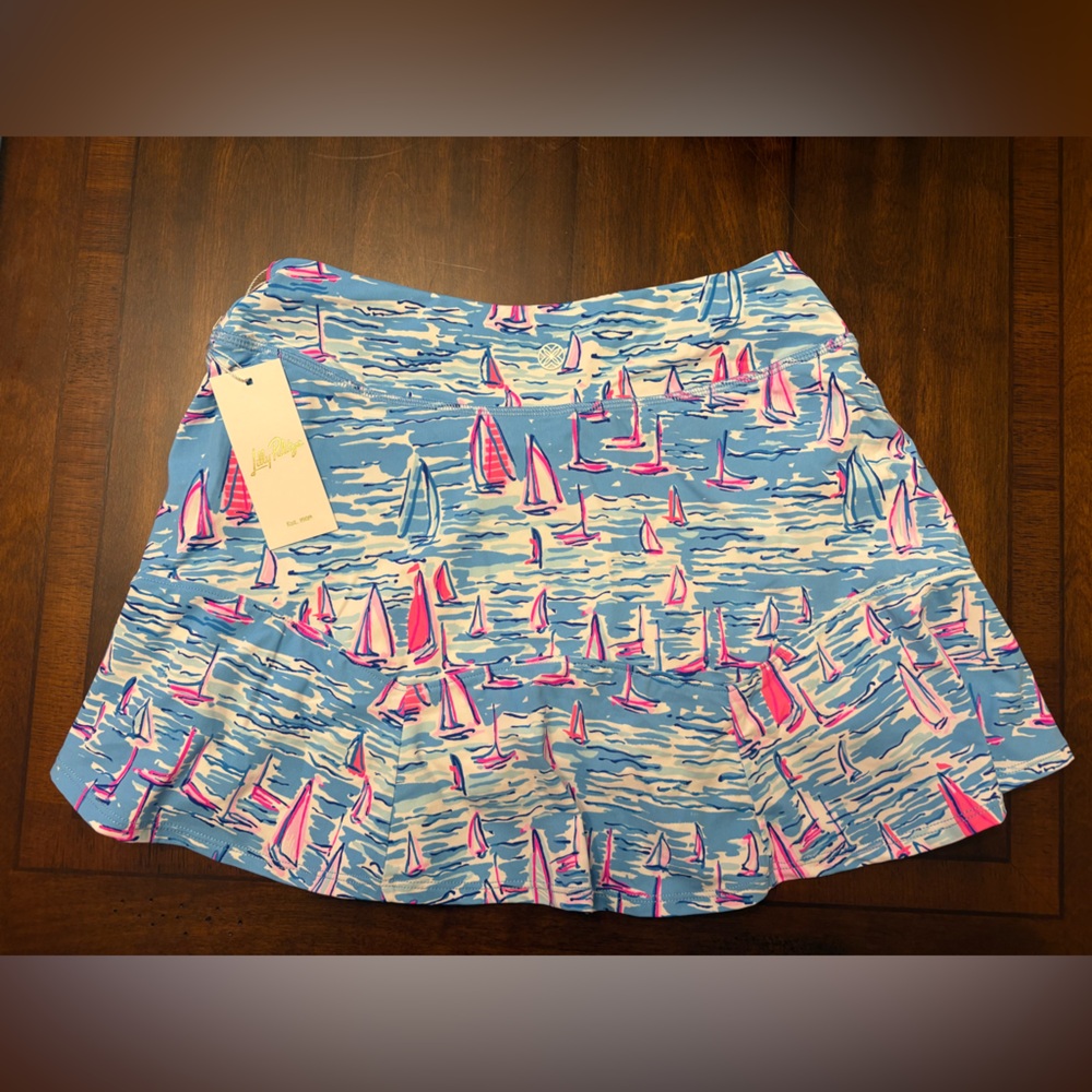 Lily‎ Pulitzer NWT Blue and Pink Sailboat Print Corrine Skort - Picture 3 of 6